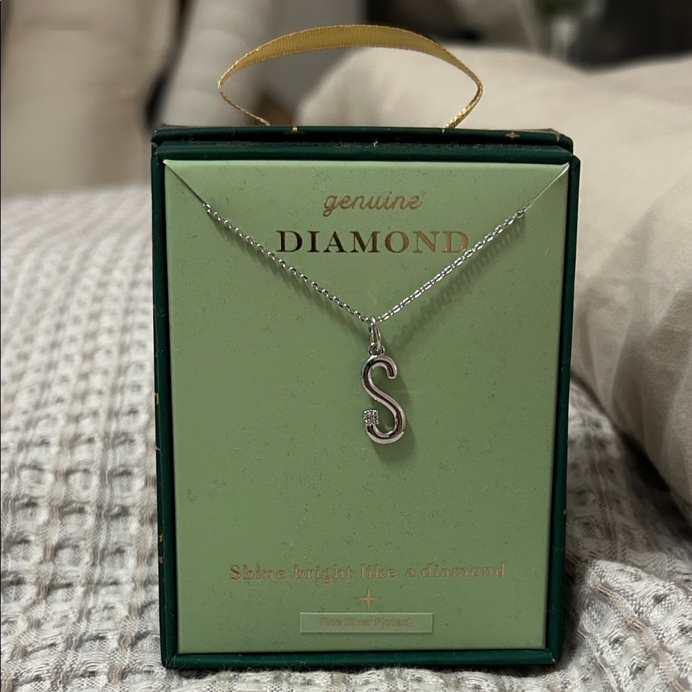 Elegant Silver Diamond Initial Necklace